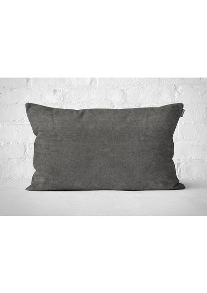 Tekli Kadife Dokulu Kırlent Kılıfı Gri