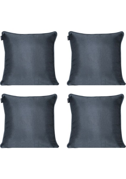 4'lü Parlak Fitilli Kırlent Kılıfı Mavi Siyah