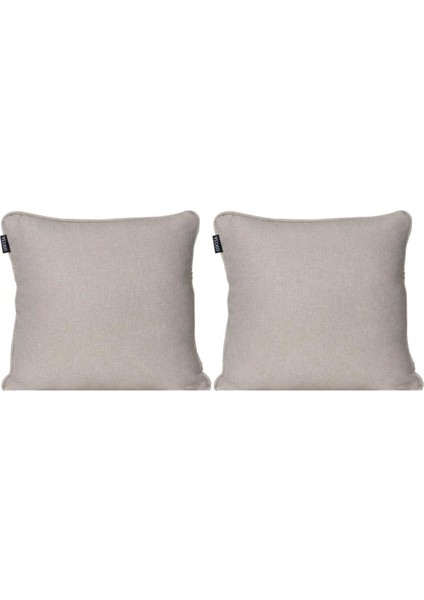 2'li Pamuk Dokulu Dokuma Kırlent Kılıfı Krem