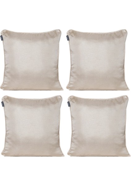 4'lü Parlak Fitilli Kırlent Kılıfı Krem