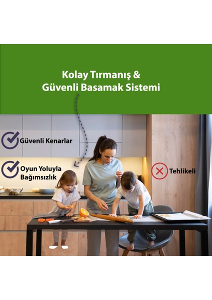 Ahşap Montessori Öğrenme Kulesi / 2-6 Yaş / Naturel