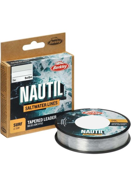 Nautil Surf Monofilament Tapered Leader STANDART-0.18MM/0.54MM - 5X15M