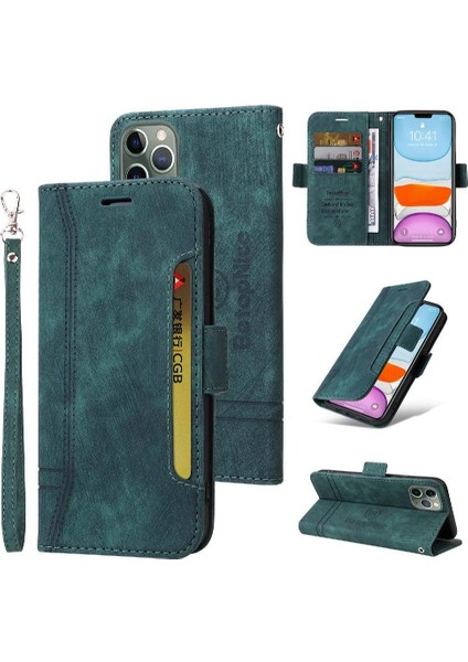 Iphone 12 Için Kılıf Pro Max Kart Yuvaları Cüzdan Kapak Çevirin Tpu Deri (Yurt Dışından)