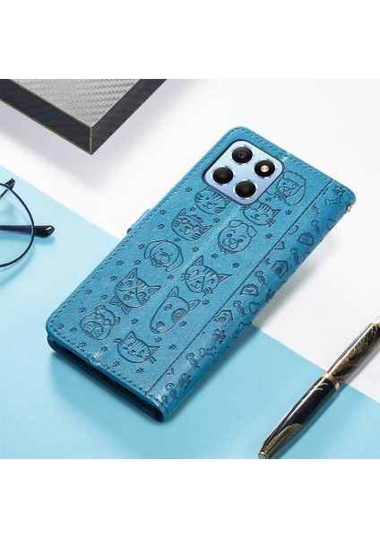 Huawei Onur X8 5g Karikatür Hayvanlar Için Kılıf Deri Kılıf Kapak Kapak Kısa (Yurt Dışından)
