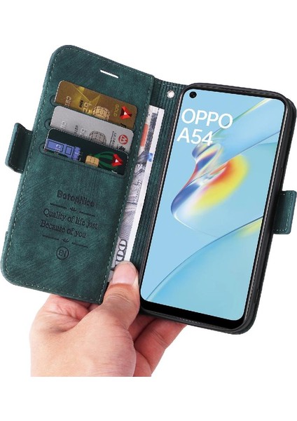 Oppo Için Kılıf A16/A16S/A54S Kart Yuvaları Tpu Deri Manyetik Cüzdan Flip (Yurt Dışından)