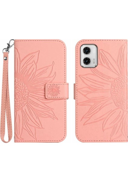 Motorola Moto G73 Kabartmalı Ayçiçeği Kart Yuvaları Tutucu Kısa (Yurt Dışından)