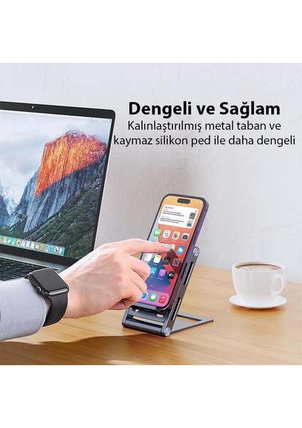 Z Tipi Açı ve Yükseklik Ayarlı 360 Derece Dönebilen Telefon Tutucu Stand, Kaydırmaz ve Sağlam Stand modelleri