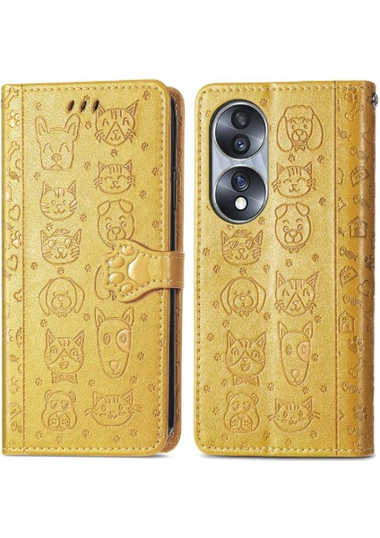 Huawei Onur 70 Flip Kapak Için Kılıf Kısa Kayış Deri Kılıf Darbeye (Yurt Dışından)