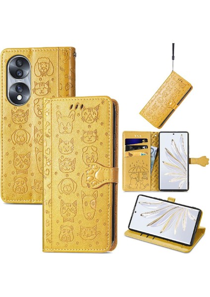 Huawei Onur 70 Flip Kapak Için Kılıf Kısa Kayış Deri Kılıf Darbeye (Yurt Dışından) modelleri
