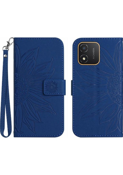 Onur Için Kılıf X5 4g Kısa Kayış Flip Cüzdan Telefon Kılıfı Kart Yuvaları ile Pu (Yurt Dışından)