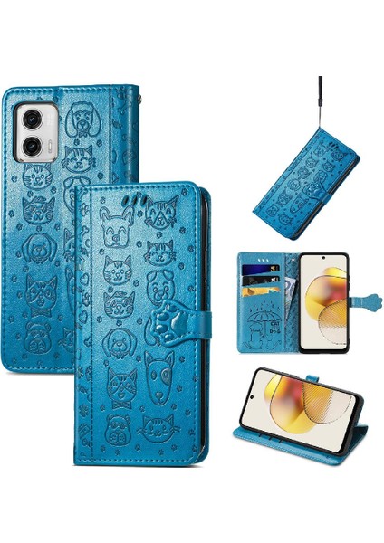 Moto G73 Için Kılıf Deri Kılıf Darbeye Karikatür Hayvanlar Kapak Çevirin (Yurt Dışından) modelleri