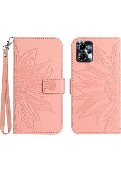 Motorola Moto G23/MOTOROLA Kart Yuvaları Tutucu ile Kabartmalı Ayçiçeği Için Kılıf (Yurt Dışından)