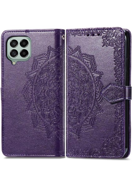 Samsung M53 Flip Kapak Zarif Desen Darbeye Basit Kılıf (Yurt Dışından)