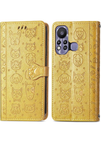 Infinix Sıcak 11S Darbeye Deri Kılıf Karikatür Hayvanlar Için Kılıf Kısa (Yurt Dışından)