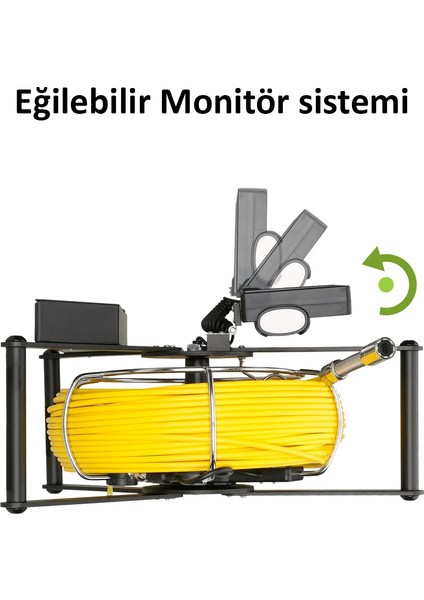 Ks-30 Monitörlü Sert Tel 30 Metre Kablolu Kuyu, Sondaj, Kanalizyasyon, Define Kamerası