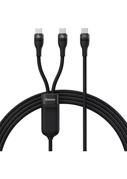 1.5m 100W Mega Hızlı Type To 2x Type C Şarj ve Data Kablosu, Kopmaz Yıpranmaz Type C Kablo