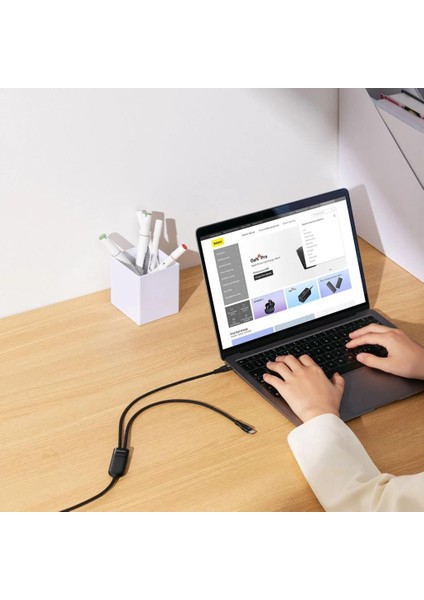 1.5m 100W Mega Hızlı Type To 2x Type C Şarj ve Data Kablosu, Kopmaz Yıpranmaz Type C Kablo