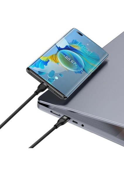1.5m 100W Mega Hızlı Type To 2x Type C Şarj ve Data Kablosu, Kopmaz Yıpranmaz Type C Kablo