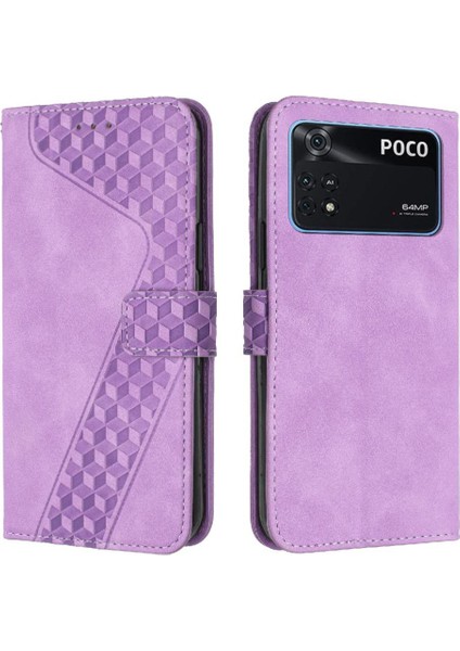Telefon Kılıfı Için Xiaomi Poco M4 Pro 4g Kickstand Cüzdan Flip Folio Kart (Yurt Dışından)