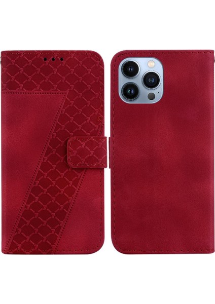 Iphone 13 Için Telefon Kılıfı Pro Max Pu Deri Cüzdan Flip Folio Kapak Kartı (Yurt Dışından)