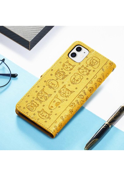 Iphone 12 Için Kılıf Mini Kapak Kapak Karikatür Hayvanlar Darbeye Deri (Yurt Dışından)