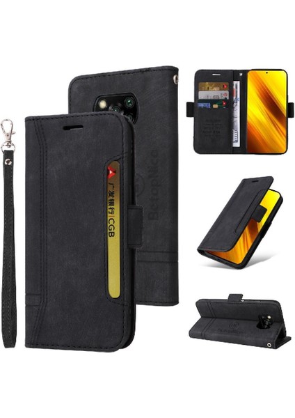 Xiaomi Poco X3 Nfc Cüzdan Kapak Çevirin Kart Yuvaları Tpu Deri (Yurt Dışından)
