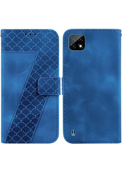 Realme C20/C11 2021 Flip Folio Kapak Için Telefon Kılıfı Kabartmalı Desen Pu (Yurt Dışından)