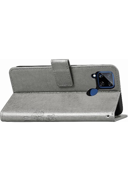 Realme C15 Zarif Iş Dört Yapraklı Yonca Flip Kapak Için Kılıf Kısa (Yurt Dışından) fırsatları