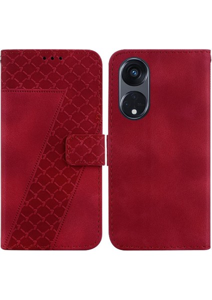 Oppo Phone 8t 5g Için Telefon Kılıfı Kabartmalı Desen Cüzdan Flip Folio Kapak Pu (Yurt Dışından)