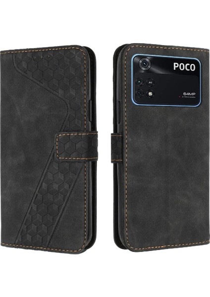Telefon Kılıfı Için Xiaomi Poco M4 Pro 4g Kickstand Cüzdan Flip Folio Kart (Yurt Dışından)
