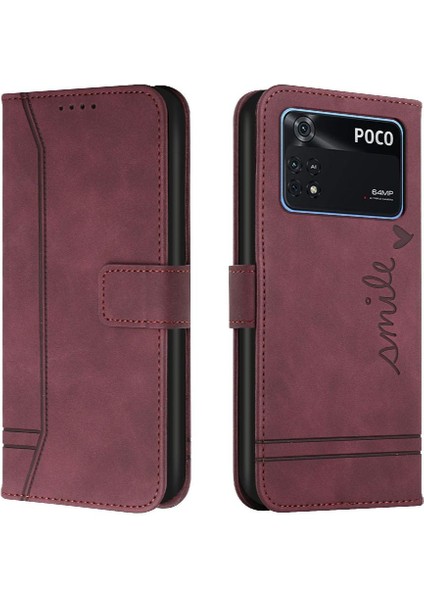 Telefon Kılıfı Için Xiaomi Poco M4 Pro 4g Kart Yuvaları Kapak Flip Folio Cüzdan Pu (Yurt Dışından) indirimleri