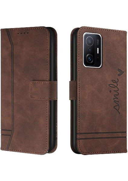 Telefon Kılıfı Için Xiaomi 11T/11T Pro Flip Folio Cüzdan Pu Deri Manyetik (Yurt Dışından)