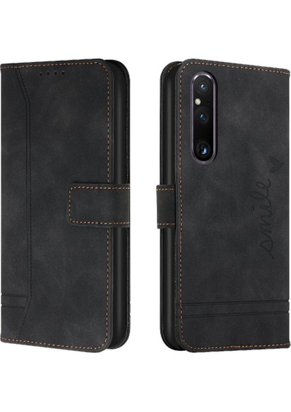 Sony Xperia 1 V Manyetik Kapatma Flip Folio Cüzdan Pu Kart Için Telefon Kılıfı (Yurt Dışından)