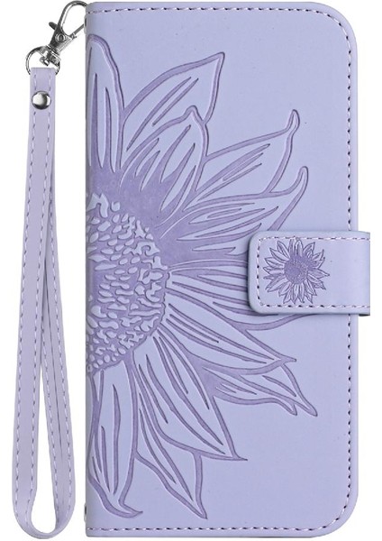 Motorola Moto G53 Flip Cüzdan Telefon Kılıfı Için Kılıf Kabartmalı Ayçiçeği Kısa (Yurt Dışından) fırsatları