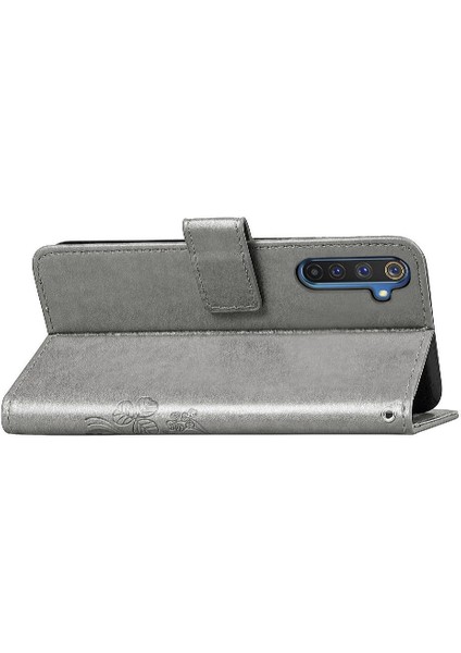 Realme 6 Pro Flip Kapak Kılıf Için Kılıf Zarif Iş Dört Yaprak (Yurt Dışından) modelleri