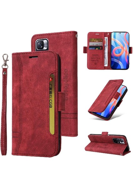 Xiaomi Redmi Not 11 Için Kılıf Pro Cüzdan Kapak Çevirin Kart Yuvaları Tpu Deri (Yurt Dışından)
