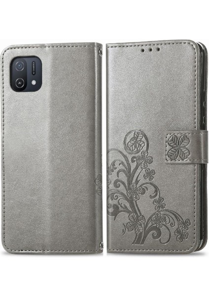 Oppo A16K Zarif Iş Flip Kapak Için Kılıf Kısa Kayış Dört Yaprak (Yurt Dışından)