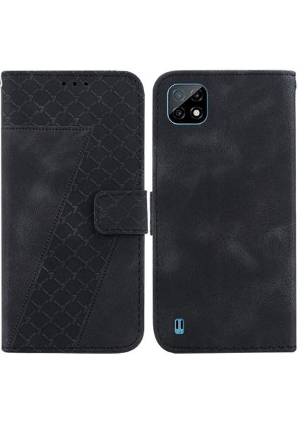 Realme C20/C11 2021 Flip Folio Kapak Için Telefon Kılıfı Kabartmalı Desen Pu (Yurt Dışından)