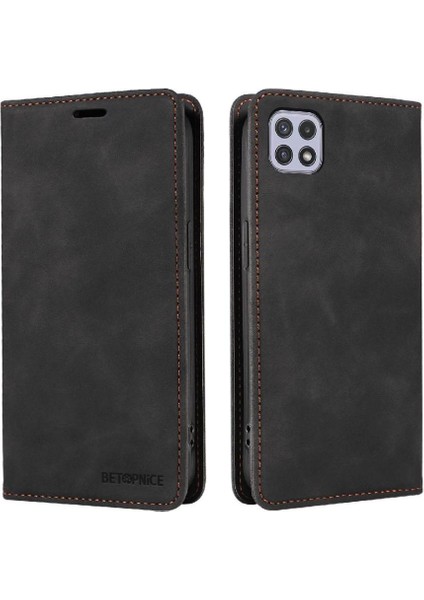 Samsung Galaxy A22 5g Için Kılıf Koruyucu Manyetik Folio Cüzdan Pu Deri (Yurt Dışından)