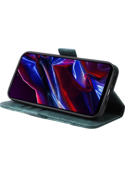 Xiaomi Poco X5 Tpu Deri Manyetik Cüzdan Kapak Çevirin Kart Yuvaları (Yurt Dışından)