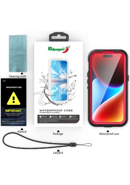 Iphone 15 Için Su Geçirmez IP68 Su Geçirmez Tam 12FT Askeri Inşa (Yurt Dışından) modelleri