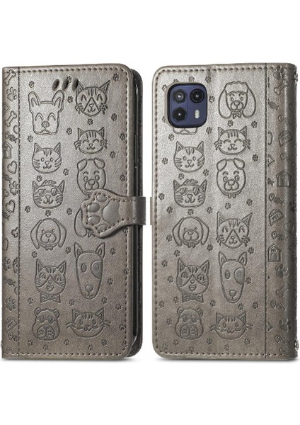 Moto G50 5g Flip Kapak Için Kılıf Darbeye Kısa Kayış Karikatür Hayvanlar (Yurt Dışından)
