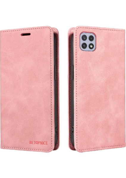Samsung Galaxy A22 5g Için Kılıf Koruyucu Manyetik Folio Cüzdan Pu Deri (Yurt Dışından)