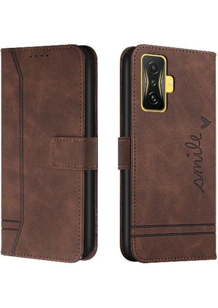 Telefon Kılıfı Için Xiaomi Poco F4 Gt Manyetik Kapatma Flip Folio Cüzdan Pu (Yurt Dışından)