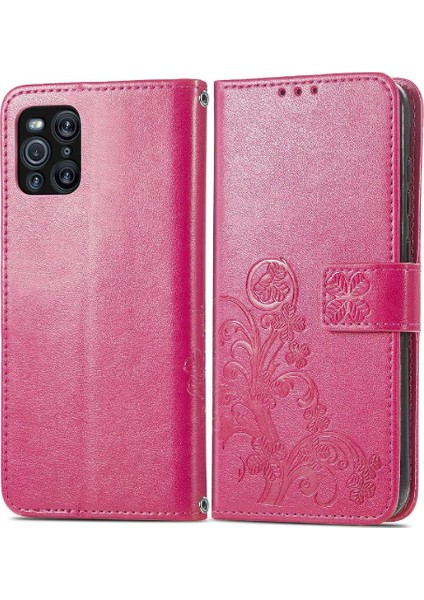Oppo Bulmak Için Kılıf X3 Pro Dört Yapraklı Yonca Flip Kapak Kısa Kayış Iş (Yurt Dışından)