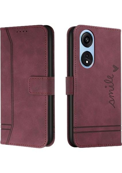 Oppo Phone 8t 5g Için Telefon Kılıfı Pu Deri El Kayışı Manyetik Kapatma Flip (Yurt Dışından)