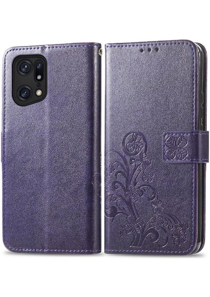 Oppo Bulmak Için Kılıf X5 Flip Kapak Zarif Iş Dört Yapraklı Yonca Durumda (Yurt Dışından)