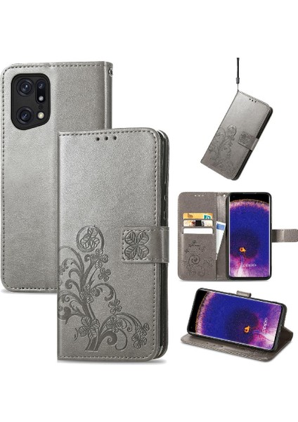 Oppo Bulmak Için Kılıf X5 Pro Deri Kılıf Kısa Kayış Kapak Kapak Dört Yaprak (Yurt Dışından)