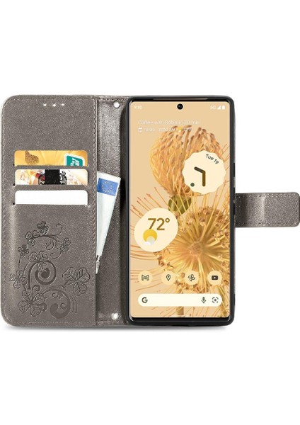 Google Piksel 6 Flip Kapak Dört Yapraklı Yonca Zarif Iş Için Kılıf (Yurt Dışından) modelleri
