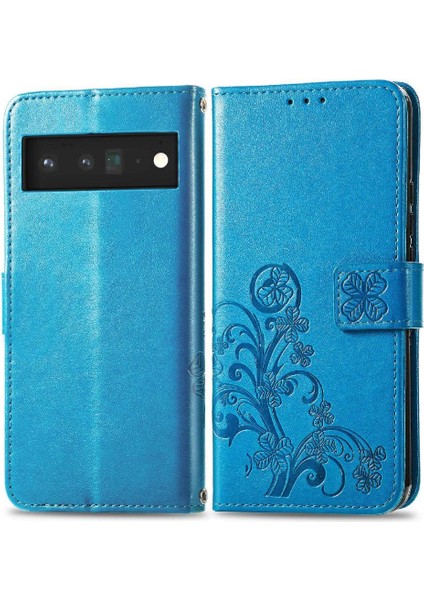 Google Piksel 6 Flip Kapak Dört Yapraklı Yonca Zarif Iş Için Kılıf (Yurt Dışından)